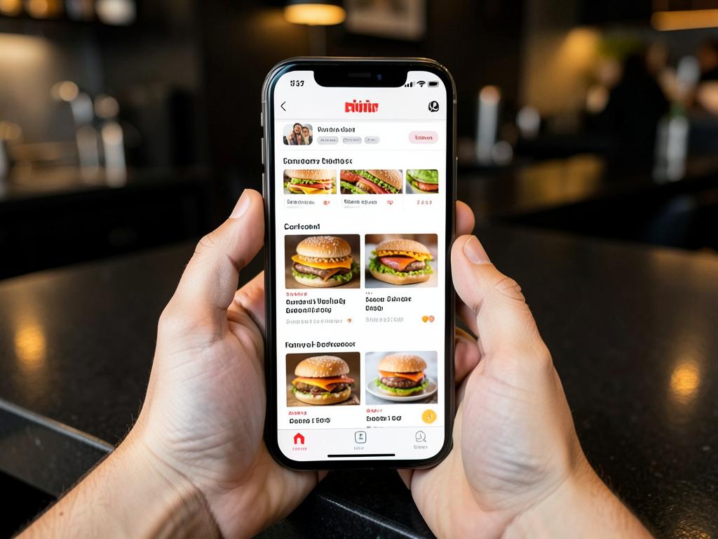 Cardápio digital de hamburgueria em um celular